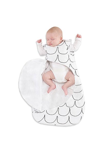Fermuarlı Beyaz Renk, Unisex 0-6 Bebek Uyku Tulumu