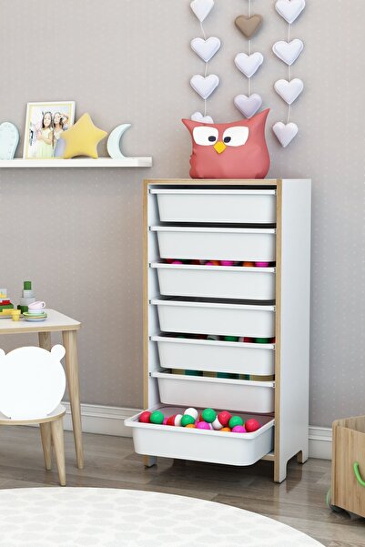 moniev 7 Sepetli Çok Amaçlı Oyuncak Dolabı Mdf