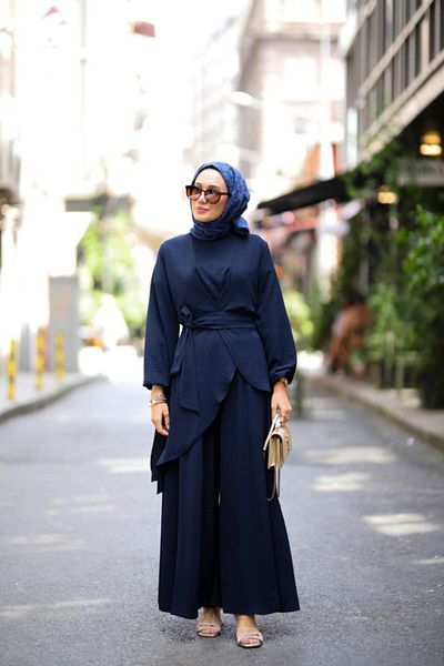 NS Moda Navy Blue Hijab Set - Model-516