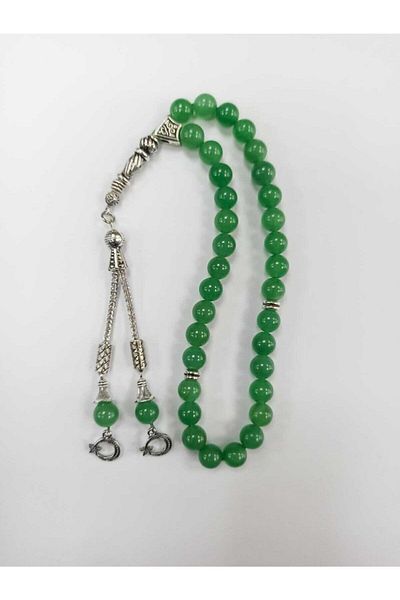 Yüksel Boncuk 8mm Aventurine Natural Stone - Alpaca Rosary, Spare String and Knot Hiding