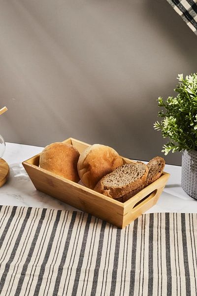 Karçiçeği Home Perotti Bamboo Bread Bowl - 23*13.5*5.5 Cm Cut