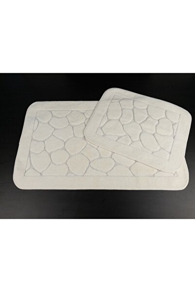 Tropikhome Mera Kaymaz Taban 2lı Pamuklu Banyo Paspası Yıkanabilir 60x100 50x...