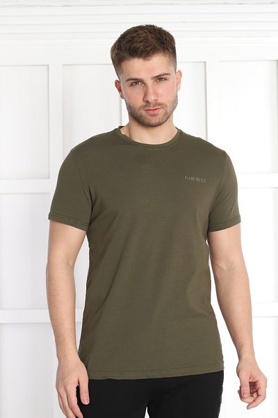 NEED LİFE Green Need Printed Men's Crew Neck T-Shirt