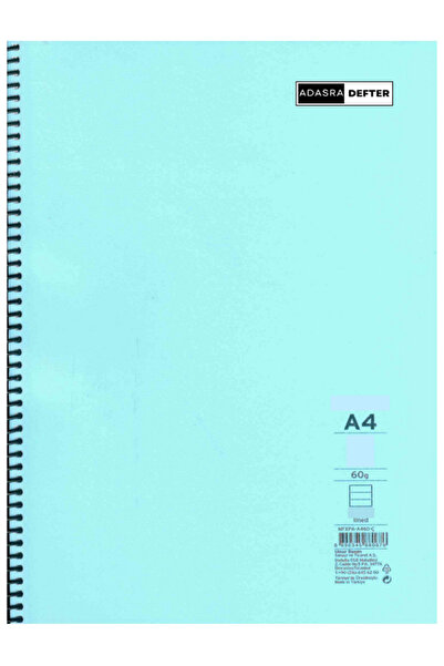 ADASRA Caiet școlar A4 Copertă din plastic cu spirală și inele 1 bucată 120 c...