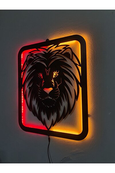 mdf LEDLİ ASLAN DUVAR TABLOSU
