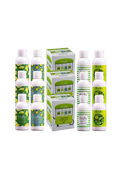 Pomellos Lıme & Lemon 4'lü Kolonya Seti 3 Set (4x100 ml, 80 Derece, Pet Şişe)