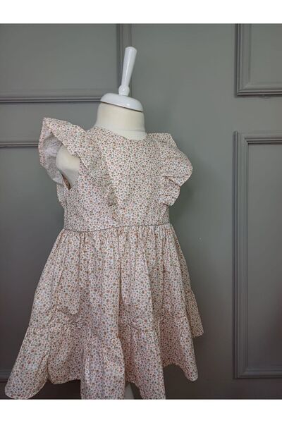Butik White Mini Floral Print Girl's Summer Dress - Ruffles and Backless