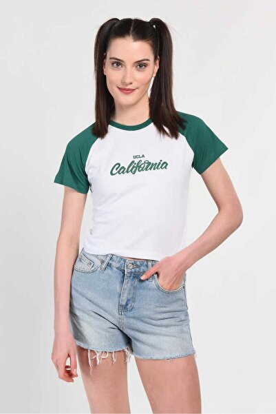 UCLA Γυναικείο μπλουζάκι Carolına Green Crew Neck με στάμπα