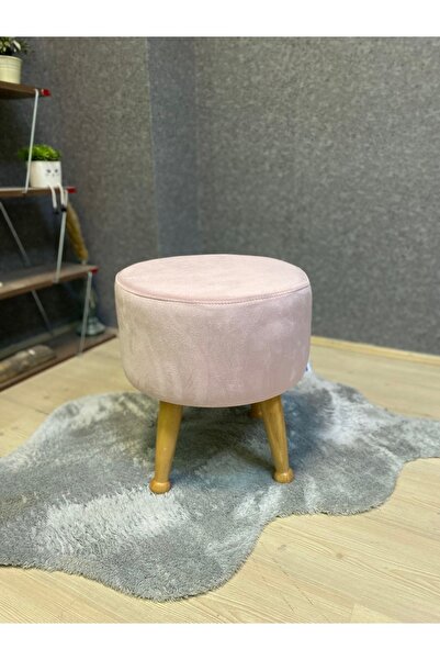 Asedia Miskin Naturel Pembe Ahşap Ayak Uzatma Pufu Makyaj Koltuğu Tabure Baba...