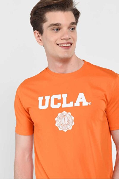 UCLA Ανδρικό T-Shirt Gayley Orange - Crew Neck, Printed