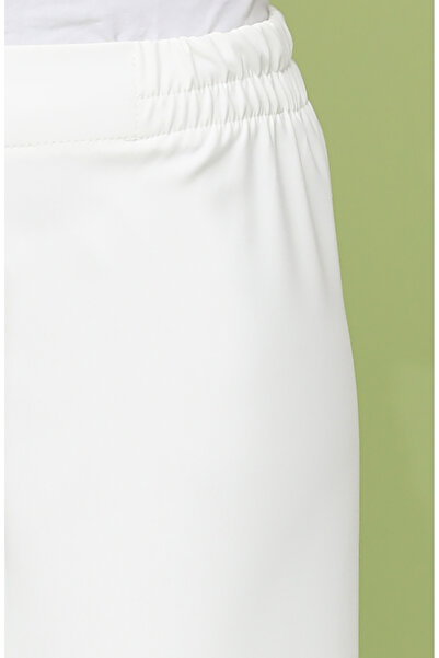 sefamerve Ecru Colored Elastic Waist Trousers 1983-24