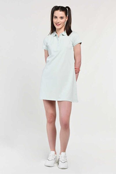 UCLA Γυναικείο φόρεμα Madeira Blue Polo με κεντημένο λαιμό