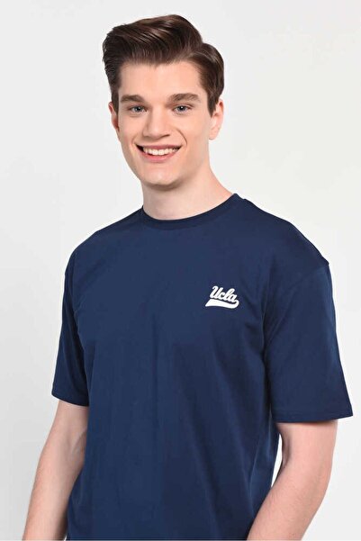 UCLA Ανδρικό μπλουζάκι Congreve Navy Blue Crew με στάμπα