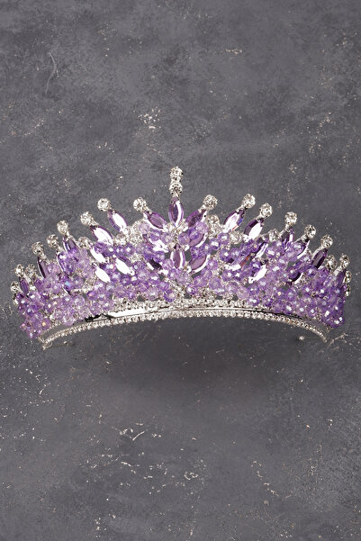 Limelia Coroană de nuntă cu henna de mireasă, cu piatră de cristal liliac și ...