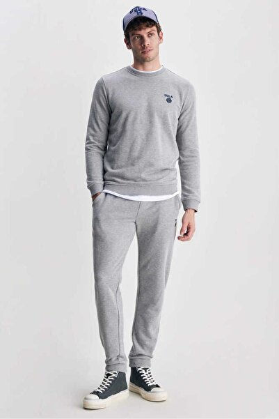 UCLA VALLEY Сірий велосипедний комір з принтом Стандартний крій Чоловічий світшот