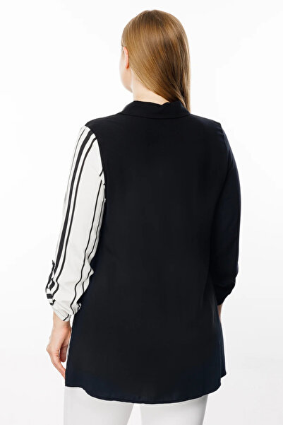 Ekol Black Striped Women's Tunic - 1152 Model