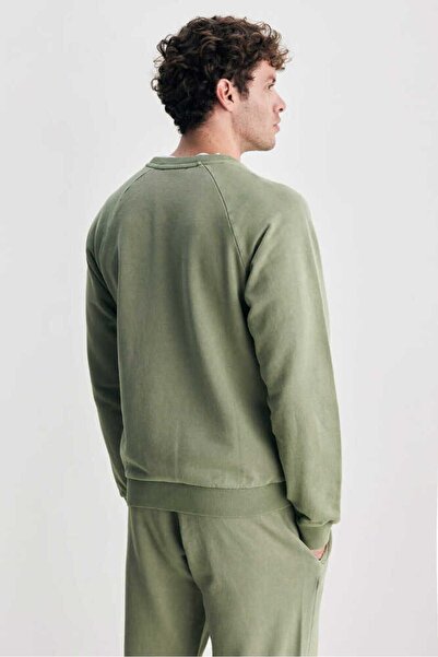 UCLA Yeşil Bisiklet Yaka Nakışlı Standard Fit Erkek Sweatshirt