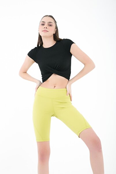 Comm-Ci Черен плетен боди Zazel - къс ръкав и набрани детайли