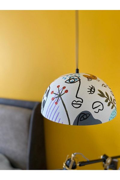Hayat Ağacı Atölyesi Scandinavian Pendant Lighting Hand Painted