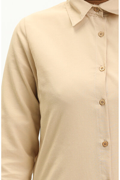 sefamerve Beige Tunic - Buttoned, Model 2514-17