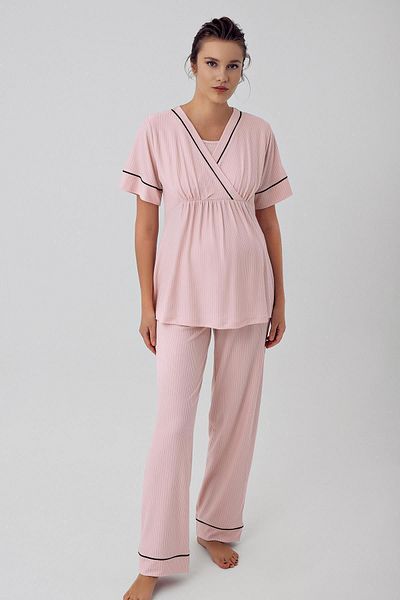 Artış Flexible Viscous Short Sleeve Maternity Pajama Set