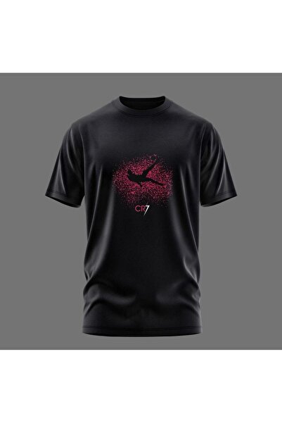 Massgai Tricou oversize din bumbac unisex imprimat CR7 Ronaldo - cu mânecă sc...