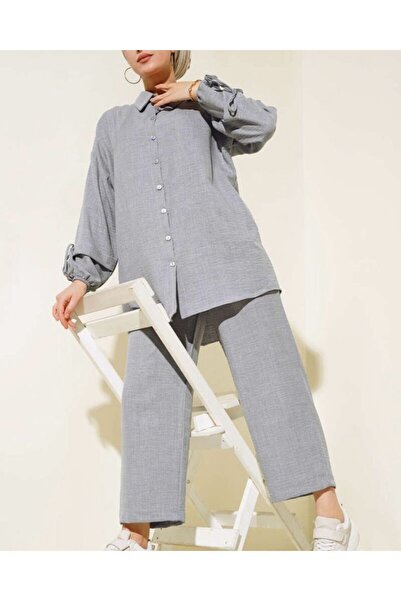 YILMAZBARMAZ women's buttoned linen double suit