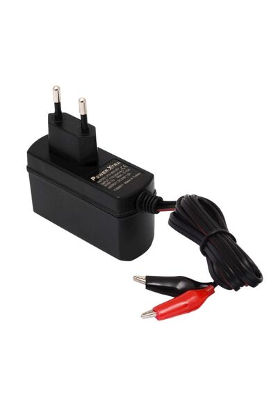 Devre Dünyası 6W DC 12V 500mA Priz Tipi Akü Şarj Adaptörü Akü Takviye Cihazı Krokodilli