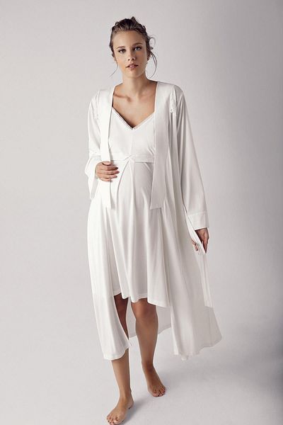 Artış Flexible Viscous Women's Maternity Set - Dressing Gown and Nightgown 13406