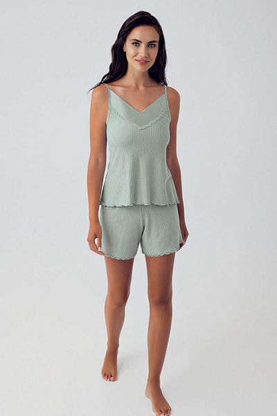 Artış Flexible Viscose Women's Pajama Set - Strappy Shorts