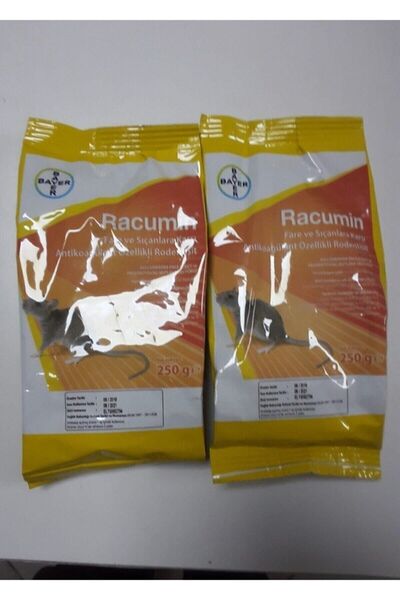 CEYLAN TRADE 2 Adet Bayer Racumin Fare Zehiri 250 Gr Kullanıma Hazır Yem Fare...