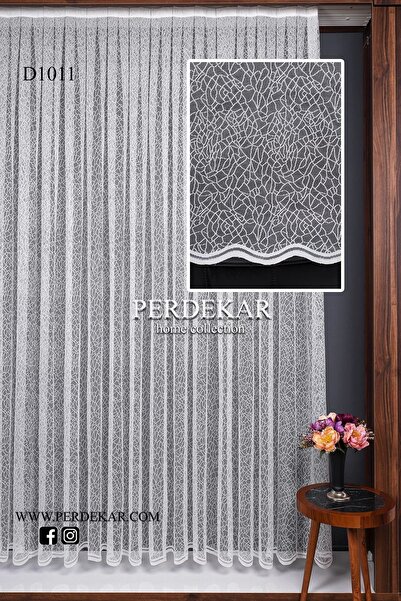 Perdekar Ağaç Kabuğu Örme Tül Perde (1X3 SIK PİLELİ)