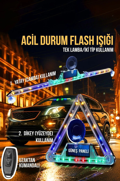 TEKNETSTORE Reflektör Araç İçin Acil Durum 11 Farklı Çakar Led Deseni USB + G...