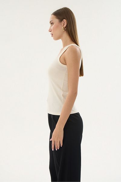 Sevim 16157 Tricou fără mâneci pentru femei, cu gât pătrat, fittili