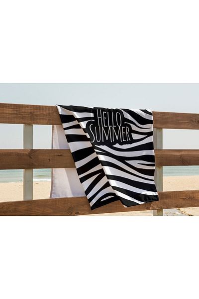 yok yok evim eve dair her şey Zebra Digital Printed Beach Towel| High Quality| 70x150