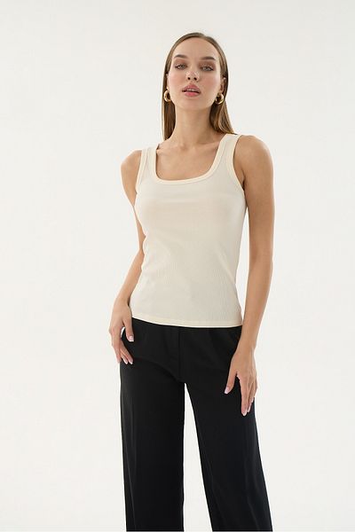 Sevim 16157 Tricou fără mâneci pentru femei, cu gât pătrat, fittili
