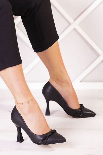 Erkan Saçmacı Elisha Black Vegan Burma Stone Pantofi Rochii De Seara 9 Cm