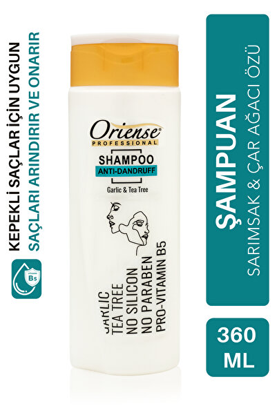 ORİENSE شامبو 360 مل - مضاد للقشرة، مستخلص الثوم وشجرة الشاي، يترك السيليكون ...