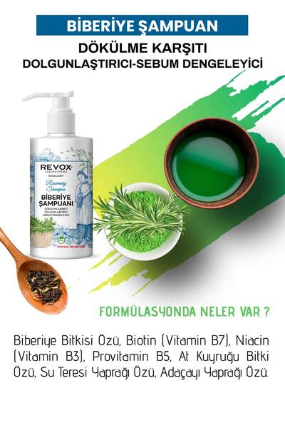 Revox Biberiye Özlü Saç Bakım Şampuanı Arındırıcı Dökülme Karşıtı 400 ml.