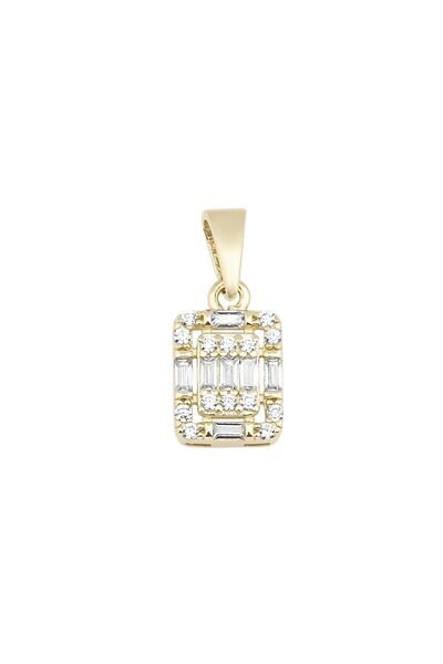 O'an Jewelry Kadın 14 Ayar Altın Baget Taşlı Kolye