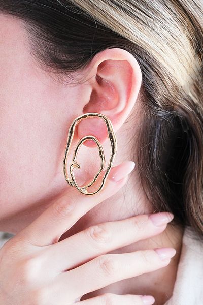 AURRARİ Uniq Gold 2-Piece Hoop Earring Set