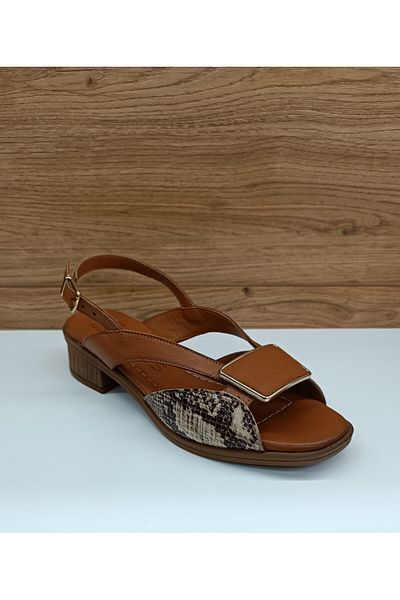 Venüs 24026020 Tan Genuine Leather - Casual Women's Sandals