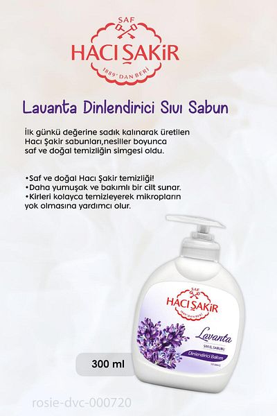 Hacı Şakir Hacı Şakir Lavender Relaxing Liquid Soap - BUY 7 PAY 6 300 ml and ROSIE