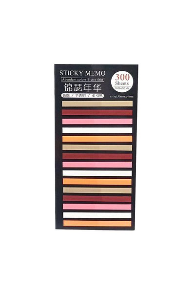 sibga tasarım Transparent Colored Thin Strip Postit - Bookmark, 300 Sheets