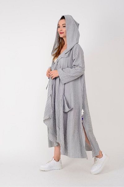 Rabiossa STRIPED WITCHY HOODED BOHEM ETHNIC CAP
