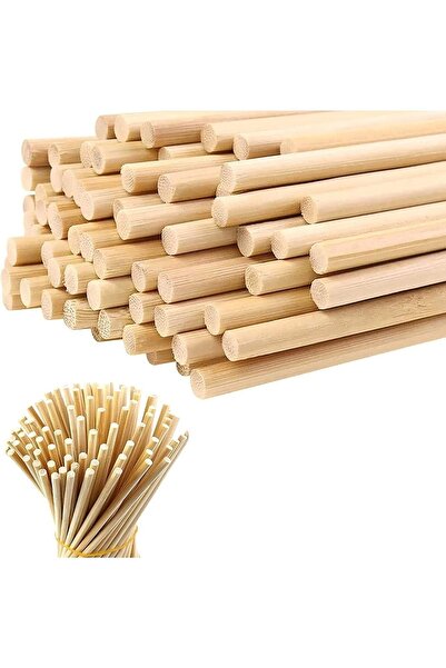EXİZ TİCARET Ahşap Yuvarlak Çubuk Büyük Boy (UZUNLUK - 17,5 CM ÇAP -5 MM) - 20 Adet
