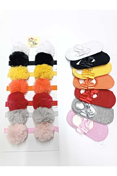 ESES BEBE 14 lü babet çorap ve bandana seti