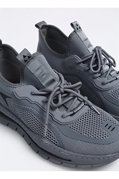 Bulldozer 231451 Gray Men's Knitwear Sneakers - Memory Sole, Flexible and Comfortable Sports Shoes