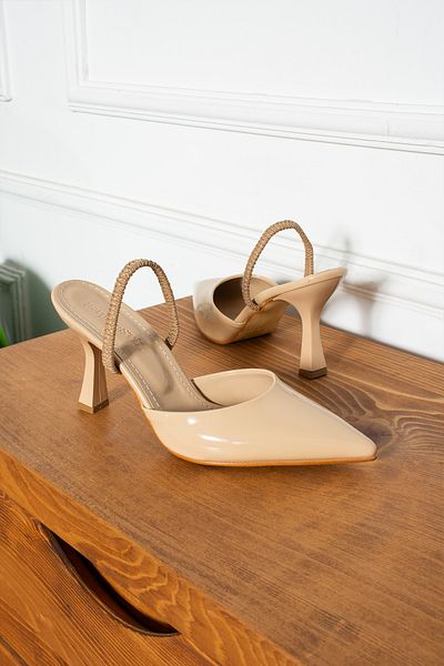 Parparastil Pantofi cu toc din piele lacuita SEFAT - Talpa confortabila, patrata si elastica