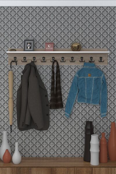 Kenzlife Elbise Askılığı Askılık Vettini Crd 20*120*12 Siyah 10 Adet Askı Por...